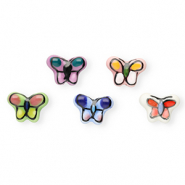 Perles en céramique papillon Multicolore