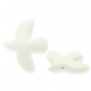 Perles en céramique oiseau Blanc