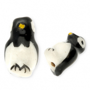 Perles en céramique pingouin Blanc-noir