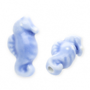 Perles en céramique hippocampe Bleu