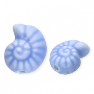 Perles en céramique coquillage Bleu