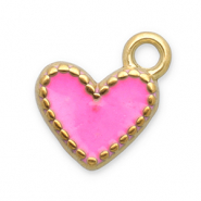 Breloques en acier Inox cœur Doré-rose
