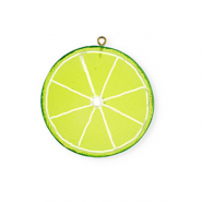 Pendentifs accroche-regard rondelle de citron vert Vert lime-vert-blanc