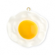 Pendentifs accroche-regard œuf au plat Blanc-jaune