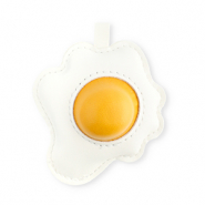 Pendentifs accroche-regard œuf au plat Blanc-jaune chaud