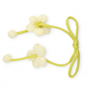 Pendentifs accroche-regard fleur Jaune clair-vert lime