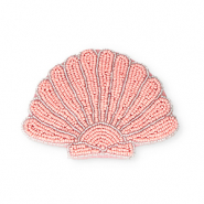 Porte monnaie coquille Transparant doublure argent&eacute;-rose saumon