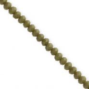 Perles &agrave; facettes 6x4mm disque Heishi Vert arm&eacute;e