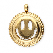 BY31® Breloques en acier Inox smiley Doré