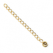 BY31® Apprêts en acier inox chaînette d'extension médaillon spirale Doré