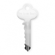 Broches accroche-regard en acier inox cl&eacute; ''Key to my heart'' Argent&eacute;