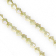 Perles &agrave; facettes bicone 6&nbsp;mm Lime-AB coating