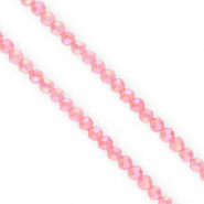 Perles &agrave; facettes rondes 4&nbsp;mm Rose-AB coating