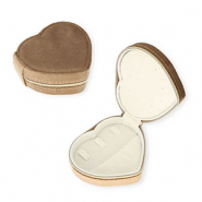 Bo&icirc;te &agrave; bijoux de voyage c&oelig;ur Marron