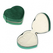 Bo&icirc;te &agrave; bijoux de voyage c&oelig;ur Vert &eacute;meraude