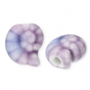 Perles en c&eacute;ramique coquillage Violet-bleu