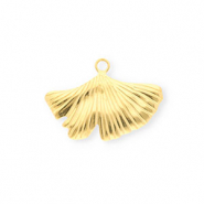 Breloques en acier Inox feuille de Ginkgo Doré