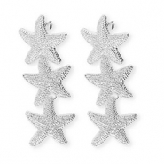 Boucles d'oreilles&nbsp;/&nbsp;puces tendance &eacute;toiles de mer avec tige en acier inoxydable Argent&eacute;