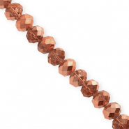 Perles à facettes 8x6 mm disque Heishi Doré rosé-pearl shine coating