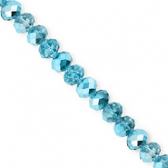 Perles &agrave; facettes 6x5&nbsp;mm disque Heishi Bleu sarcelle-pearl shine coating