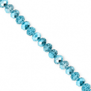 Perles &agrave; facettes 4x3&nbsp;mm disque Heishi Bleu sarcelle-pearl shine coating