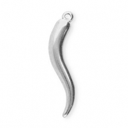 Breloques en acier Inox corne porte-bonheur Argent&eacute;