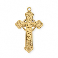 Breloques en acier Inox croix Dor&eacute;