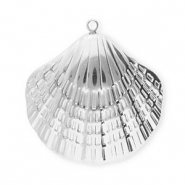 Breloques en acier Inox coquillage Argent&eacute;