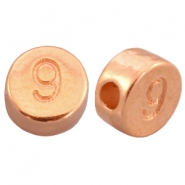 Perles chiffres en m&eacute;tal DQ 9 dor&eacute; ros&eacute; (sans nickel)