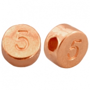 Perles chiffres en m&eacute;tal DQ 5 dor&eacute; ros&eacute; (sans nickel)