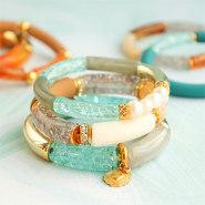Sets d'inspiration Inspiration de bracelets avec perles tubes acryliques craquelé
