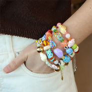 Nouveau Perles en céramique peintes à la main