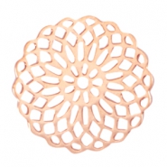 Connecteur boh&egrave;mes rond 15mm dor&eacute; rose