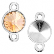 Sertis en m&eacute;tal DQ/connecteur pour chaton Rivoli 12mm argent&eacute; antique (sans nickel)