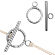 Apprêts en acier inox fermoir T argenté (inox)