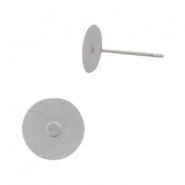 Boucles d'oreilles en acier inox pour cabochon 7mm et flatback SS34 Argenté