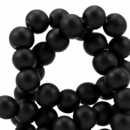 Perles en verre full mat 6mm noir