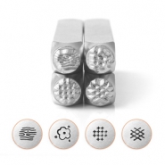 ImpressArt tampons poin&ccedil;on texture s&eacute;rie 2, 4 pi&egrave;ces Argent&eacute;