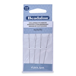 Beadalon Collapsible Eye Needles 6.4mm fine Argent&eacute;