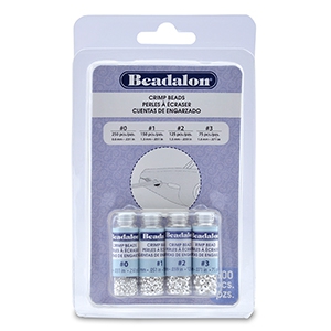 Beadalon Crimp Bead Variety Pack (0.8mm, 1.3mm, 1.5mm, 1.8mm) Argent&eacute;