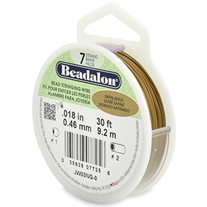 Beadalon stringing wire 7 strand 0.46mm Dor&eacute; satin&eacute;
