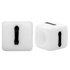 Perles acryliques alphabet lettre I blanc
