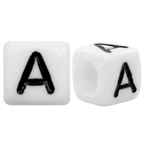 Perles acryliques alphabet lettre A blanc