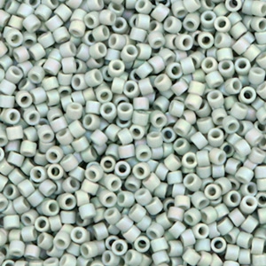Perles Miyuki delicas 11/0 Opaque glazed frosted rainbow cadet grey DB-2320