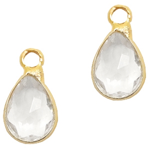 Pendentifs Crystal Glass goutte Cristal-dor&eacute;