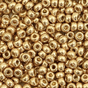 Perles de rocailles Miyuki 8/0 Duracoat galvanized champagne gold 8-4204