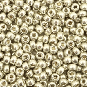 Perles de rocailles Miyuki 8/0 Duracoat galvanized silver 8-4201