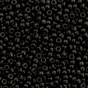 Perles de rocailles Miyuki 11/0 Opaque semi frosted black 11-401sf