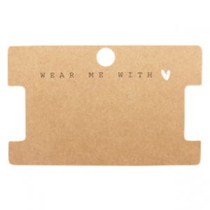 Cartes &agrave; bijoux "Wear Me with &hearts;" marron