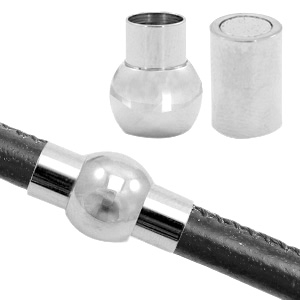 Appr&ecirc;ts en acier inox fermoir aimant&eacute; &Oslash;6mm Argent&eacute; antique